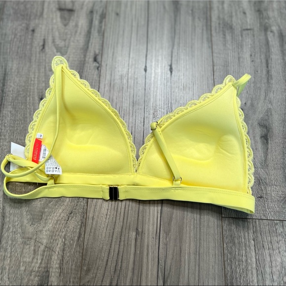 ASOS River Island NWOT Moulded Appliqué Triangle Bikini Top Size 8 in Yellow - Picture 5 of 11